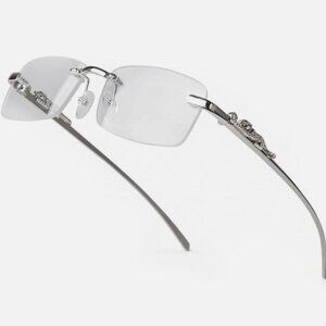 Men Hip Hop‎ Sunglasses Square Rimless Silver Clear Lens Street Fashion Trendy